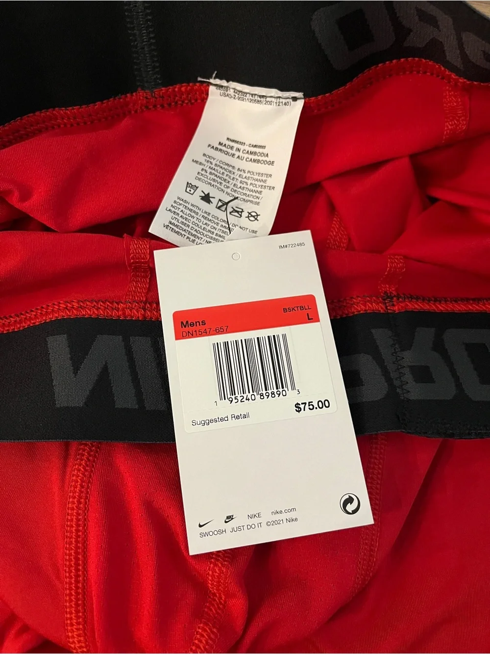 Nike Men’s Red Compression Base Layer Tights